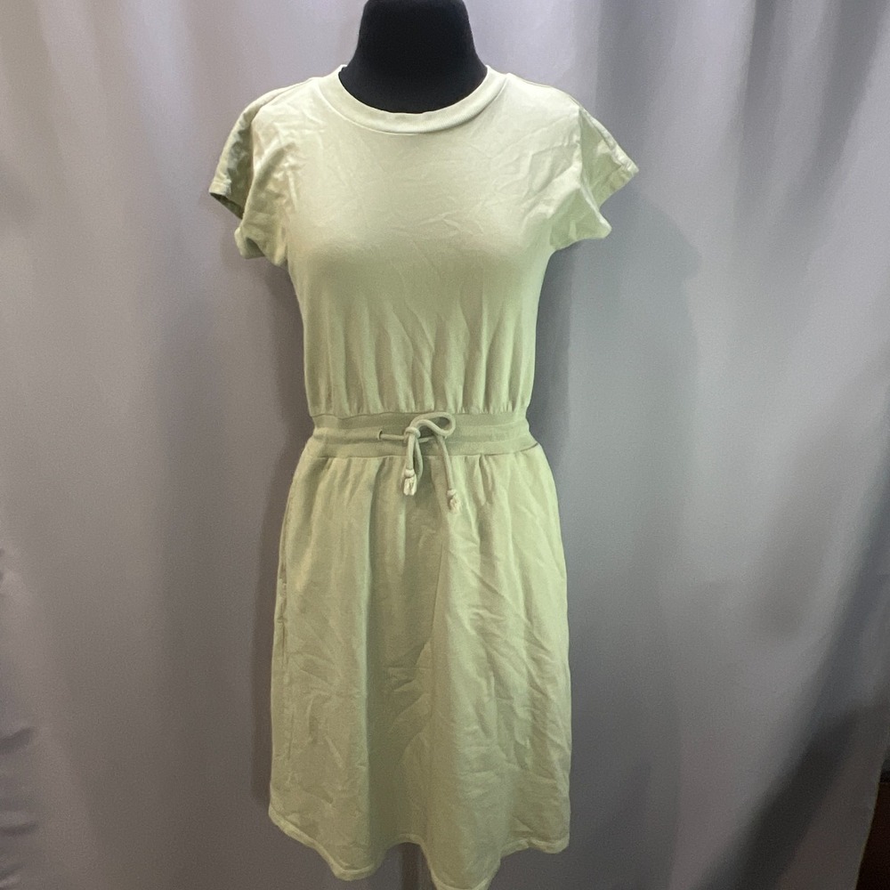 Downeast T Shirt Dress Womens XS Sage Green Cap Sleeves Knee Length Festival